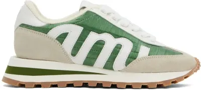 Ami Alexandre Mattiussi Green & Beige Rush Sneakers In Olive/351