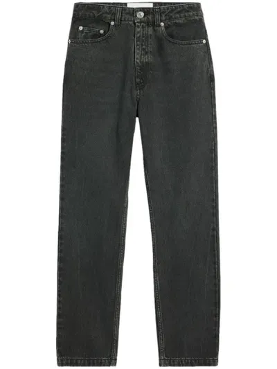 Ami Alexandre Mattiussi High-rise Straight-leg Jeans In Black