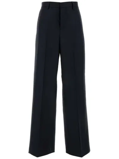 Ami Alexandre Mattiussi High-waisted Wool Trousers In Blue