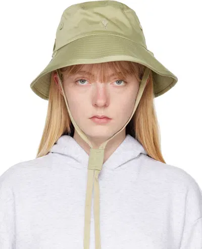 Ami Alexandre Mattiussi Khaki Ami De Cœur Bucket Hat In Sauge/317