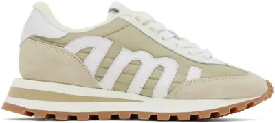 Ami Alexandre Mattiussi Khaki & White Ami Rush Sneakers In Argile/263