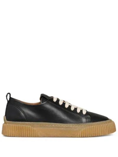 Ami Alexandre Mattiussi Lace Up Leather Sneakers In Black