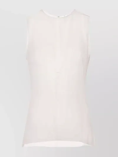 Ami Alexandre Mattiussi Semi-sheer Silk Top In White