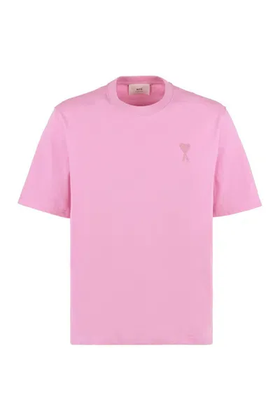 Ami Alexandre Mattiussi Pink Ami De Cœur T-shirt In Candy Pink