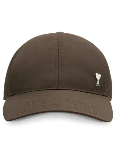 Ami Alexandre Mattiussi Logo Motif Cap In Brown