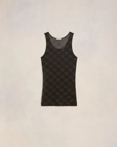 Ami Alexandre Mattiussi Low Necked Tanktop Black In Black/ Dark Coffee