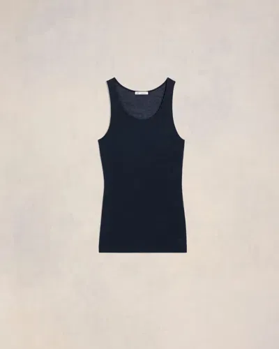 Ami Alexandre Mattiussi Low Necked Tanktop Blue In Navy Blue