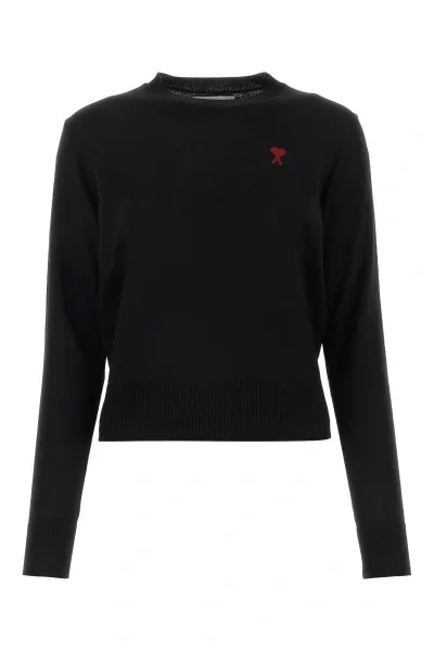 Ami Alexandre Mattiussi Logo Embroidered Knit Sweater In Multicolor