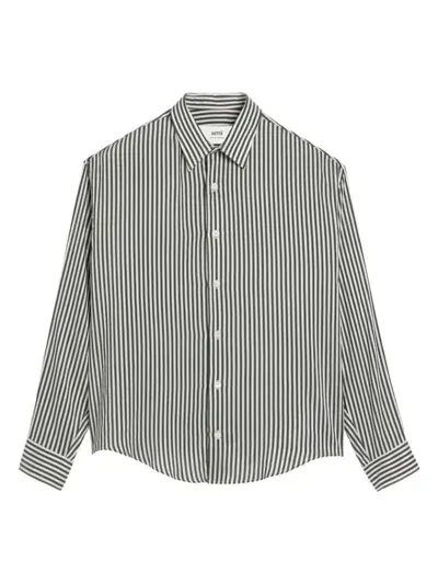 Ami Alexandre Mattiussi Ami De Coeur Striped Shirt In White