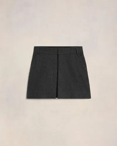 Ami Alexandre Mattiussi Mini Skirt With Panels Grey In Dark Grey