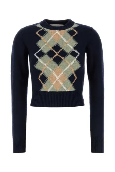 Ami Alexandre Mattiussi Navy Blue Wool Blend Sweater