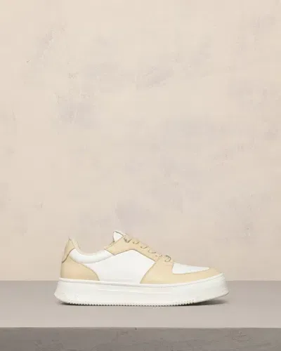 Ami Alexandre Mattiussi New Lace-up Arcade Sneakers White In White/ Sand