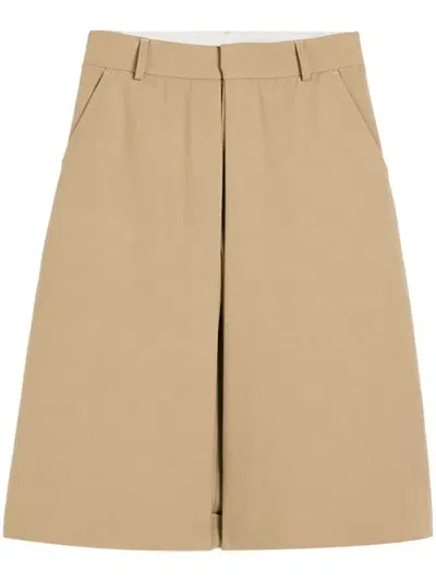 Ami Alexandre Mattiussi Paneled Knee-length Shorts In Sand