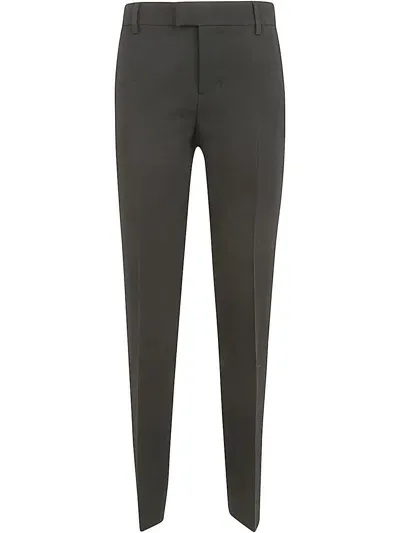 Ami Alexandre Mattiussi Paris Mid-rise Crepe Tapered-leg Trousers In Black