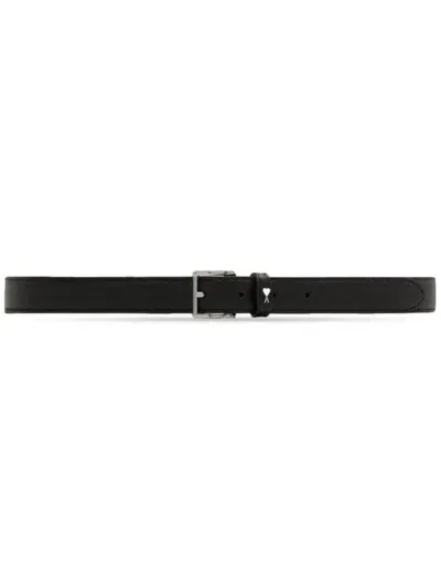 Ami Alexandre Mattiussi Paris Paris Leather Belt In Black