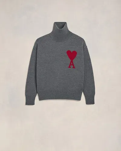 Ami Alexandre Mattiussi Red Ami De Coeur Sweater Grey Unisex