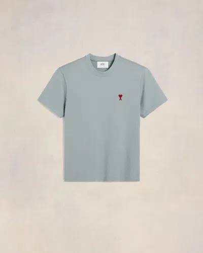 Ami Alexandre Mattiussi Red Ami De Coeur T-shirt Blue In Clay Blue