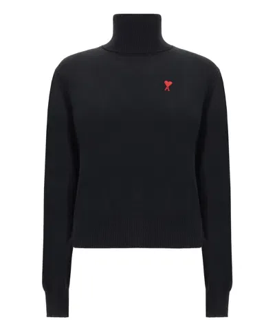 Ami Alexandre Mattiussi Roll-neck Sweater In Black