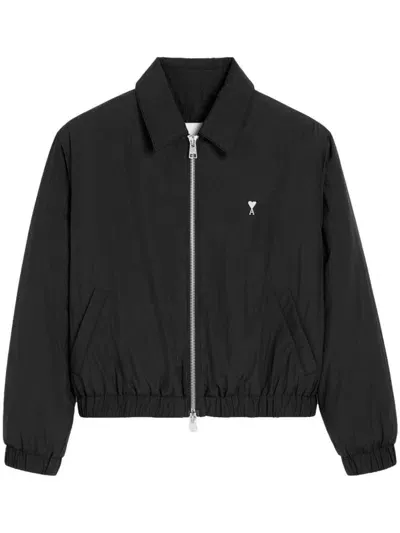 Ami Alexandre Mattiussi Signature Monogram Nylon Jacket In Black