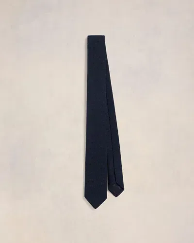 Ami Alexandre Mattiussi Silk Grenadine Tie Blue In Navy Blue