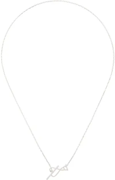 Ami Alexandre Mattiussi Silver Ami De Cœur '2 In 1' Chain Necklace In Silver/900