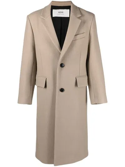 Ami Alexandre Mattiussi Single-breasted Button Coat In 250