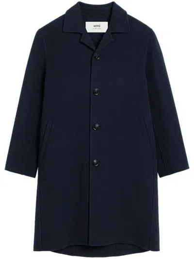 Ami Alexandre Mattiussi Single-breasted Coat In Blue