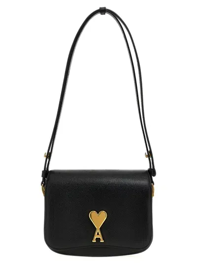 Ami Alexandre Mattiussi Small Paris Paris Shoulder Bag In Black