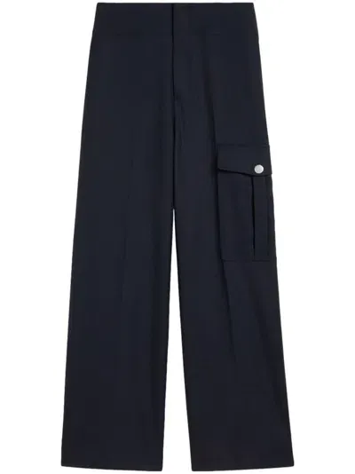 Ami Alexandre Mattiussi Straight Fit Cargo Trousers In Navy Blue