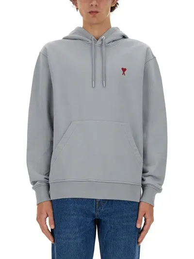 Ami Alexandre Mattiussi Sweatshirt With Logo In Grey