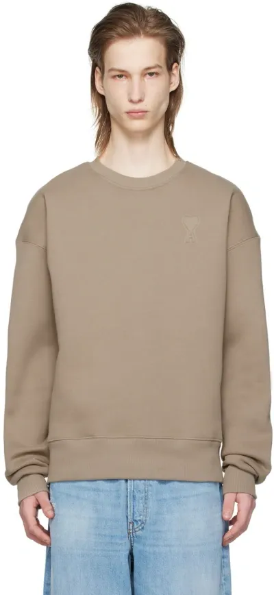 Ami Alexandre Mattiussi Taupe Ami De Cœur Sweatshirt In 2811 Light Taupe