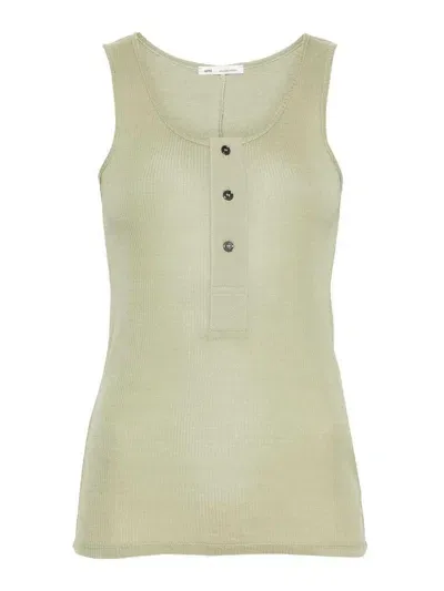 Ami Alexandre Mattiussi Scoop-neck Sleeveless Tank Top In Beige