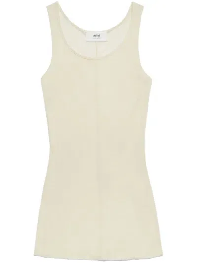 Ami Alexandre Mattiussi Scoop-neck Sleeveless Tank Top In Ivory