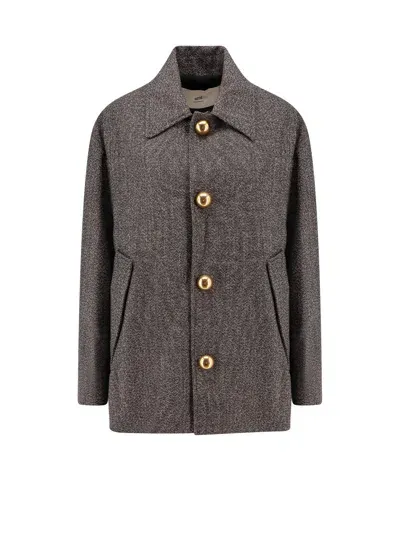 Ami Alexandre Mattiussi Virgin Wool And Cotton Coat In Brown