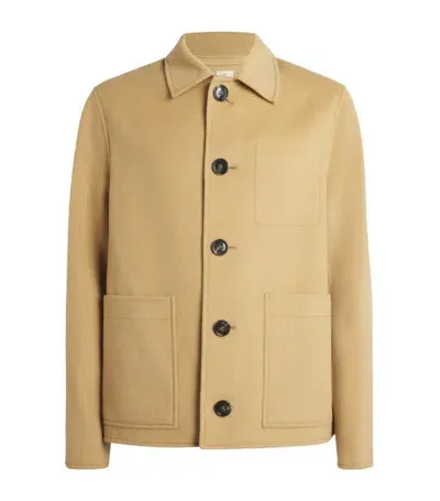 Ami Alexandre Mattiussi Virgin Wool-cashmere Jacket In Beige