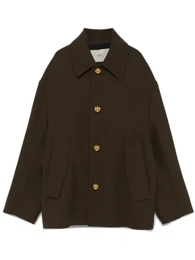 Ami Alexandre Mattiussi Virgin-wool Jacket In Brown