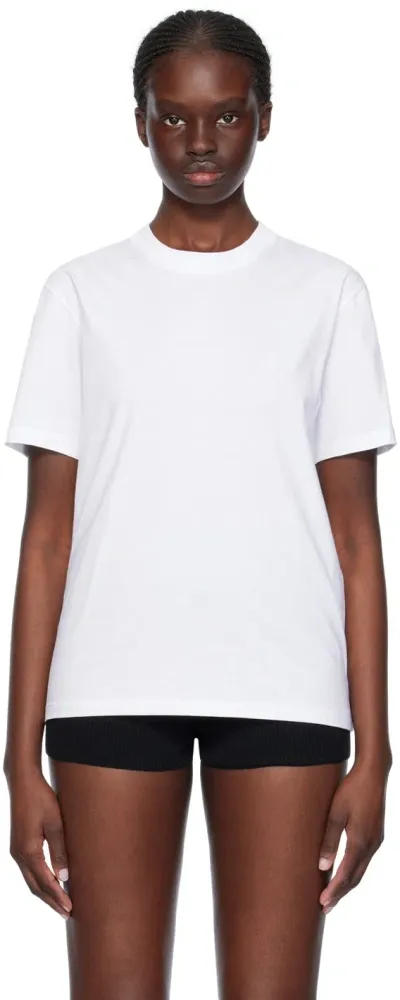 Ami Alexandre Mattiussi White Ami De Cœur T-shirt In Wool Gabardine White