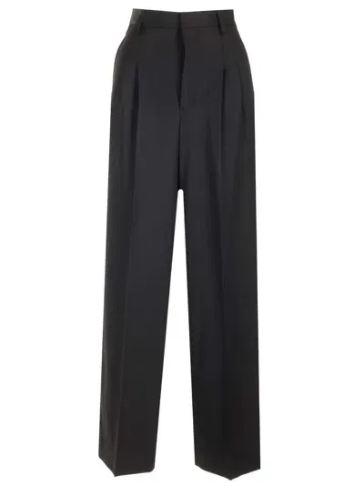 Ami Alexandre Mattiussi Virgin Wool Tailored Trousers In 430 Night Blue