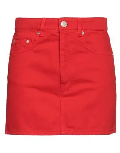 Ami Alexandre Mattiussi Red Five-pocket Denim Miniskirt