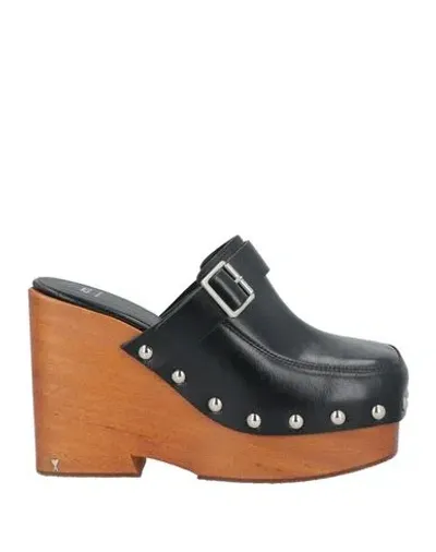 Ami Alexandre Mattiussi 120mm Leather Platform Clogs In Black