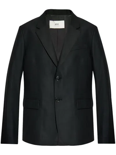 Ami Alexandre Mattiussi Wool Single-breasted Blazer In Black