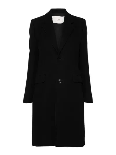 Ami Alexandre Mattiussi Wool Single-breasted Coat In Negro