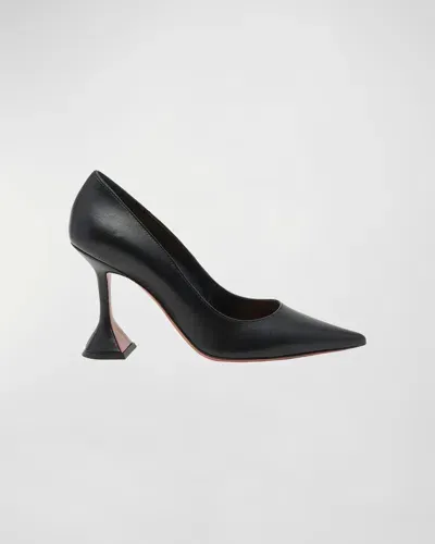 Amina Muaddi Ami Lambskin Pedestal Pumps In Black