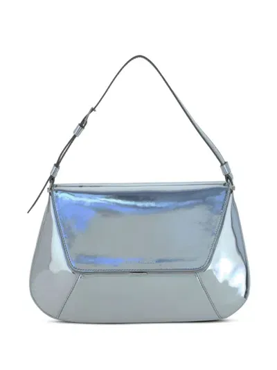 Amina Muaddi Ami Shoulder Bag In Silver