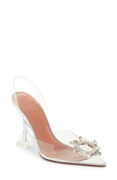 Amina Muaddi Begum Pointed Toe Slingback Pump In Transparent