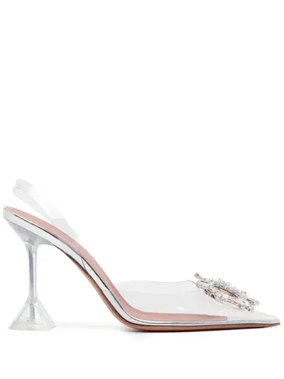 Amina Muaddi Clear Begum 95mm Crystal-embellished Pump In White