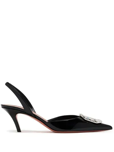 Amina Muaddi Camelia 60mm Crystal-buckle Pumps In Black