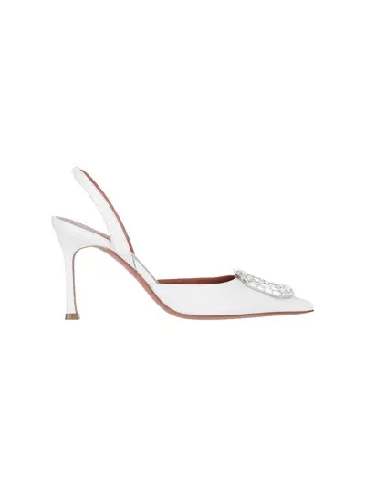 Amina Muaddi "camelia 90" Slingbacks In White