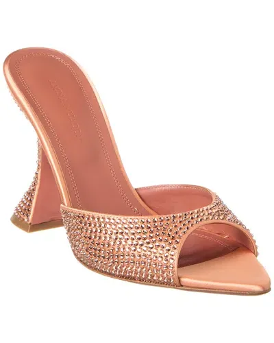 Amina Muaddi Caroline Crystal-embellished Satin Mules In Gold