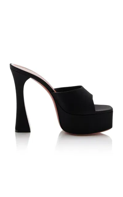 Amina Muaddi Dalida Satin Platform Sandals In Black